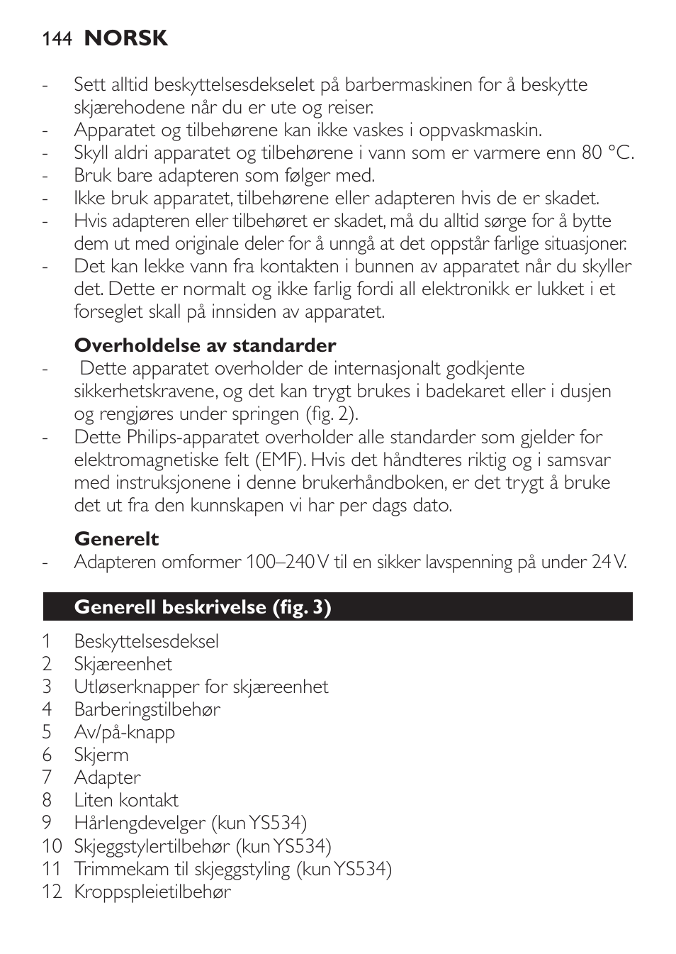 Philips Click&Style afeitado y arreglo personal User Manual | Page 144 / 228