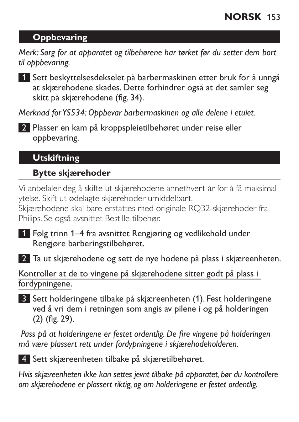 Philips Click&Style afeitado y arreglo personal User Manual | Page 153 / 228
