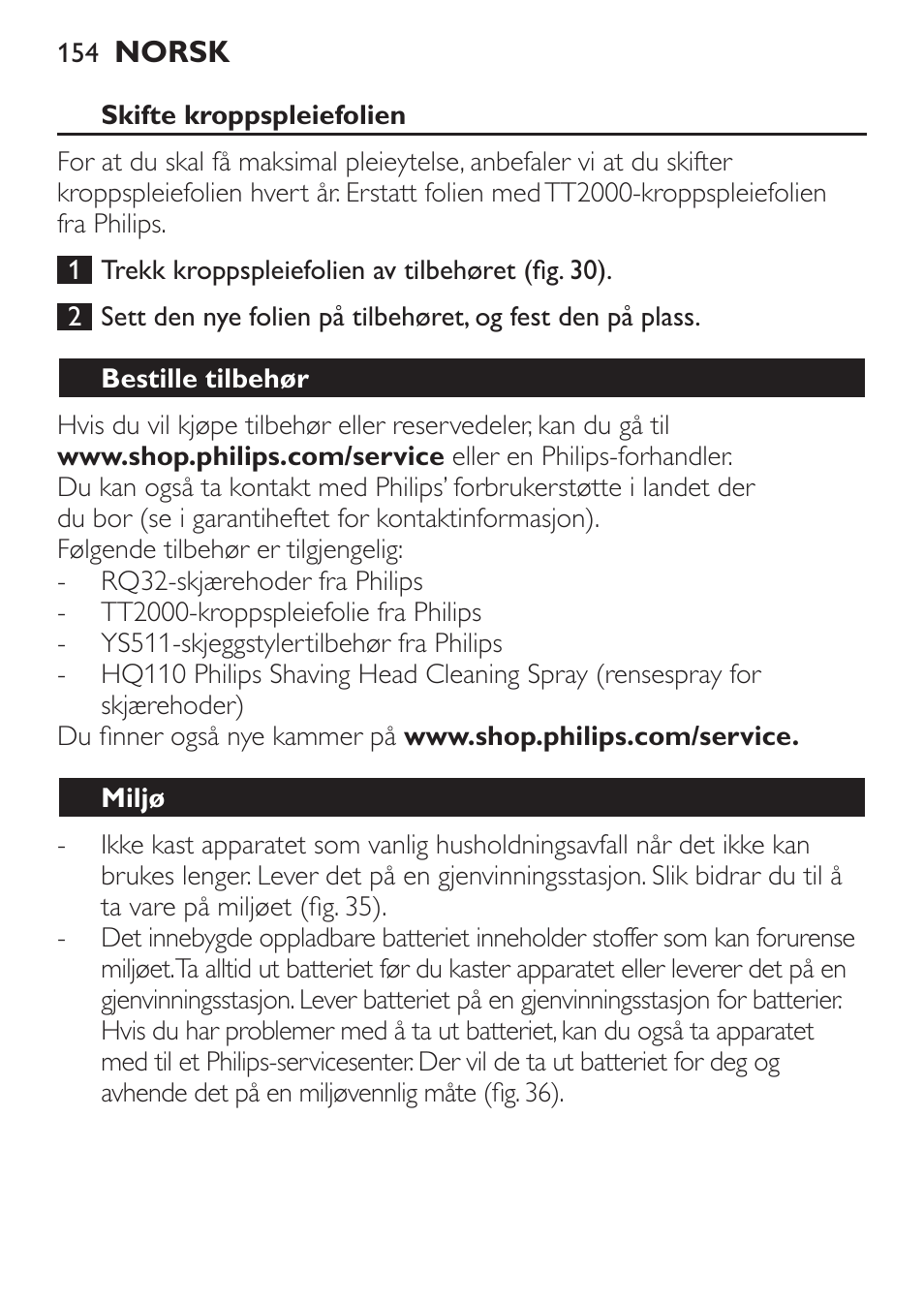 Philips Click&Style afeitado y arreglo personal User Manual | Page 154 / 228