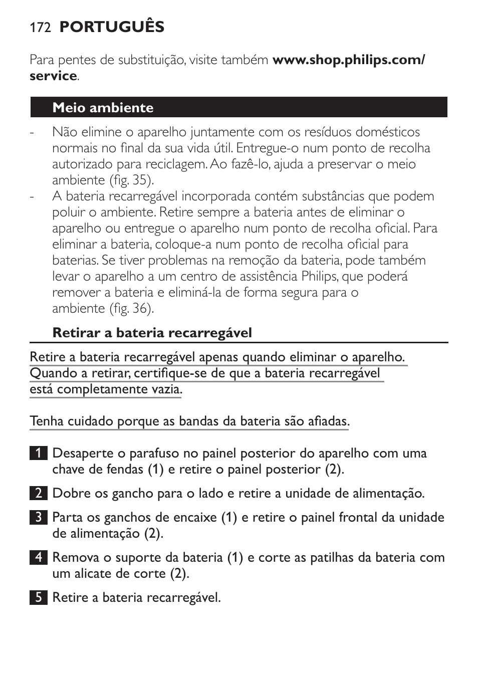 Philips Click&Style afeitado y arreglo personal User Manual | Page 172 / 228