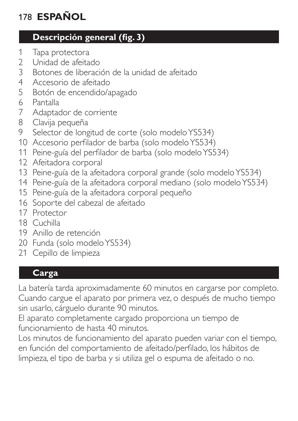 Philips Click&Style afeitado y arreglo personal User Manual | Page 178 / 228