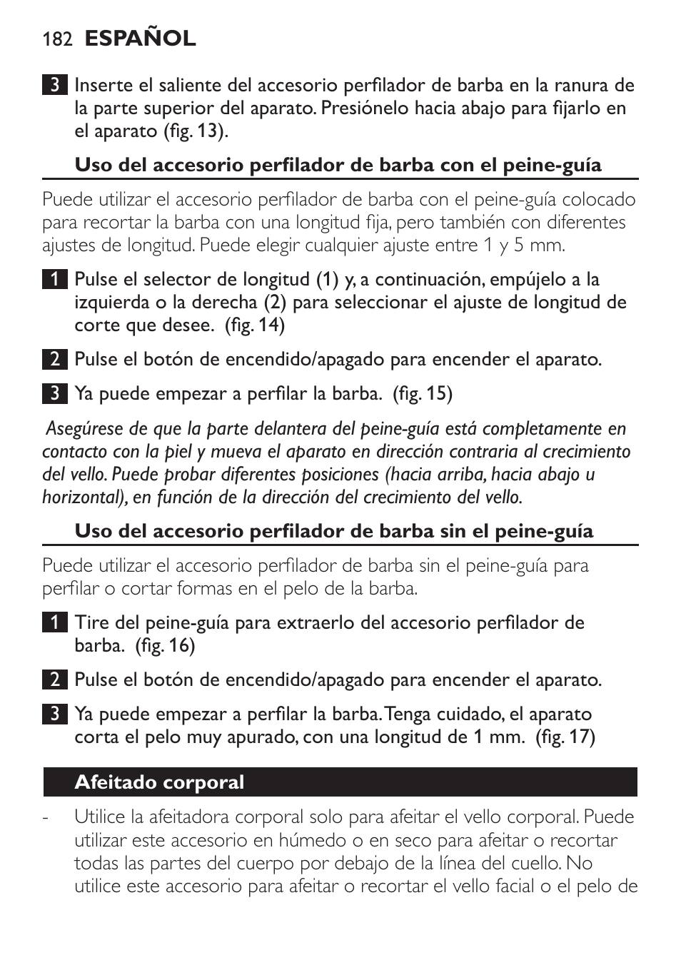 Philips Click&Style afeitado y arreglo personal User Manual | Page 182 / 228