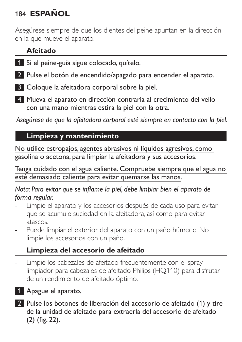 Philips Click&Style afeitado y arreglo personal User Manual | Page 184 / 228