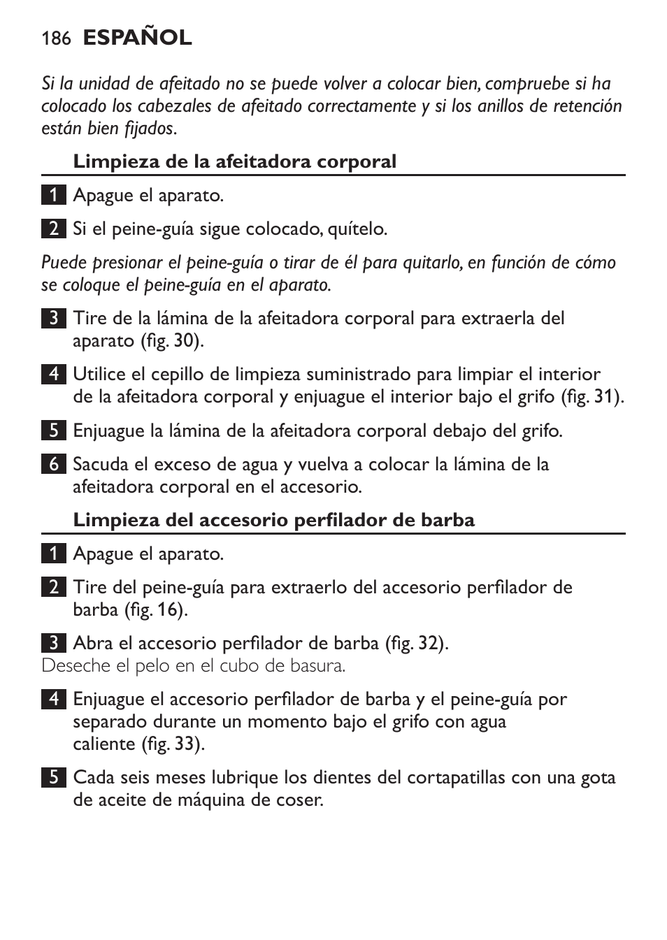 Philips Click&Style afeitado y arreglo personal User Manual | Page 186 / 228