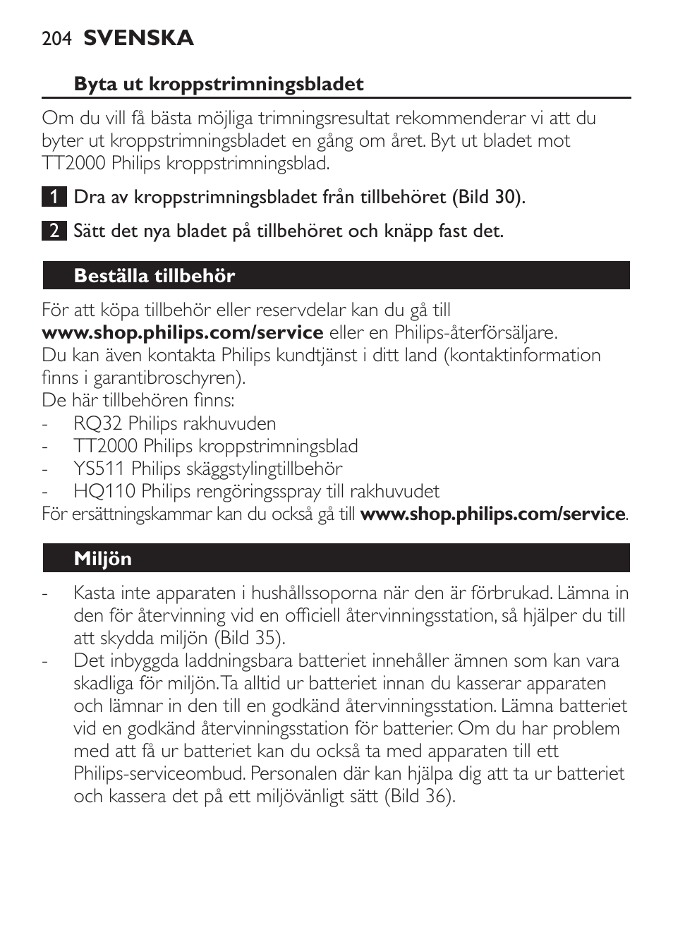 Philips Click&Style afeitado y arreglo personal User Manual | Page 204 / 228