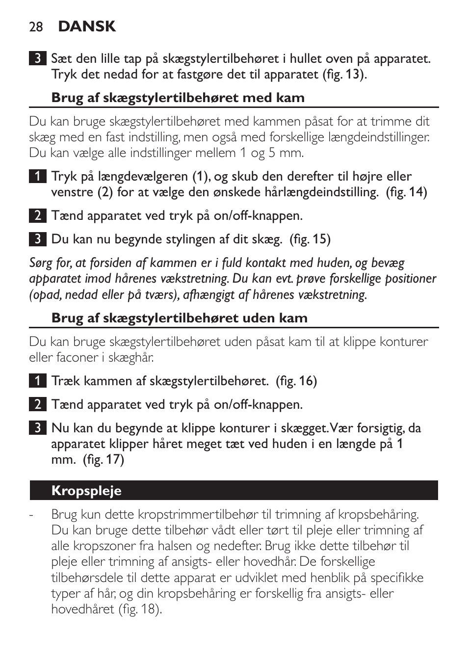 Philips Click&Style afeitado y arreglo personal User Manual | Page 28 / 228