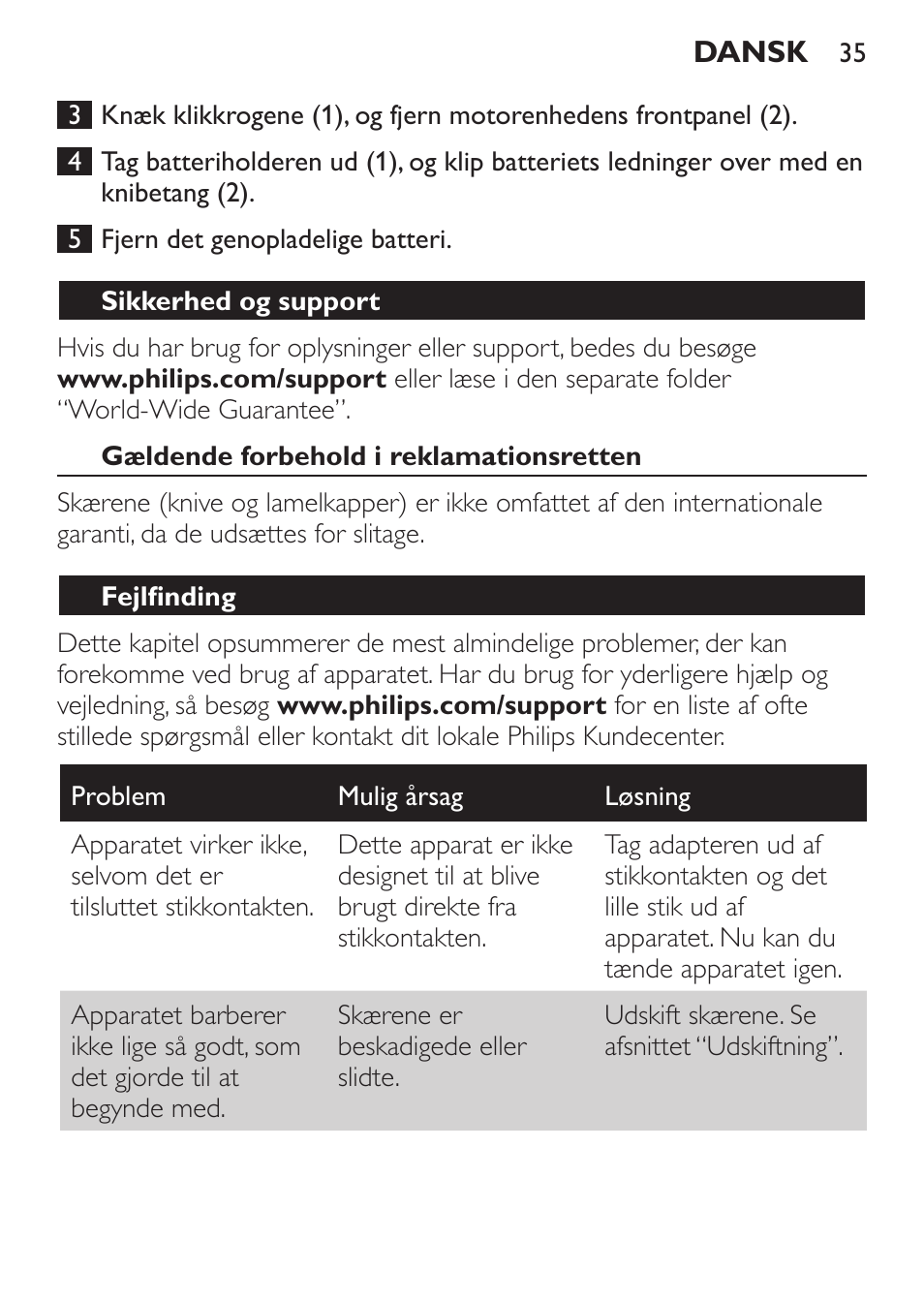Philips Click&Style afeitado y arreglo personal User Manual | Page 35 / 228