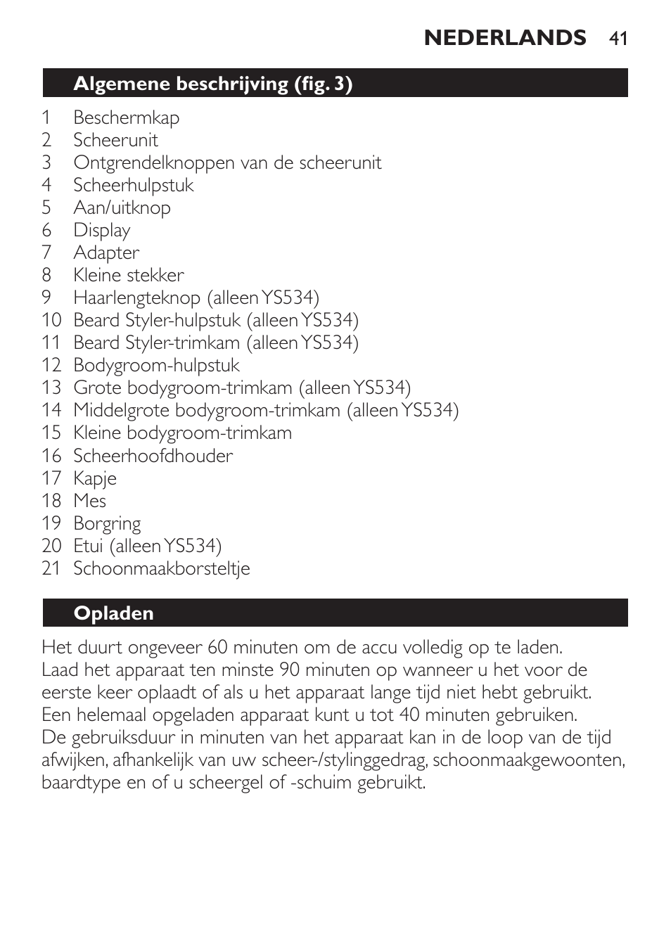 Philips Click&Style afeitado y arreglo personal User Manual | Page 41 / 228