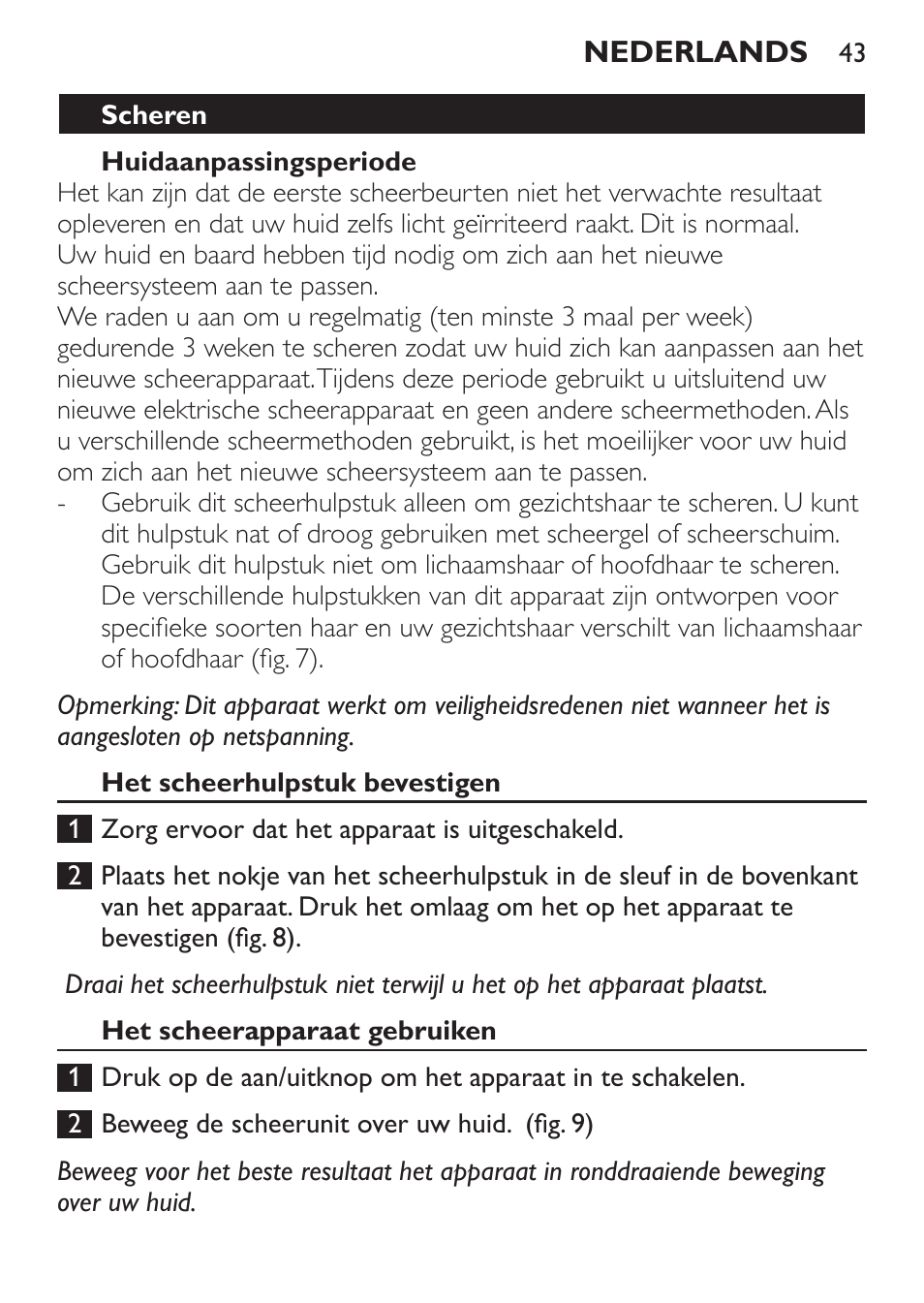 Philips Click&Style afeitado y arreglo personal User Manual | Page 43 / 228