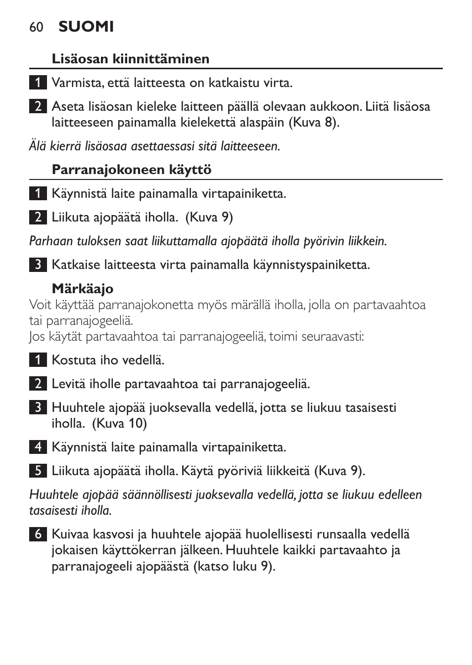 Philips Click&Style afeitado y arreglo personal User Manual | Page 60 / 228