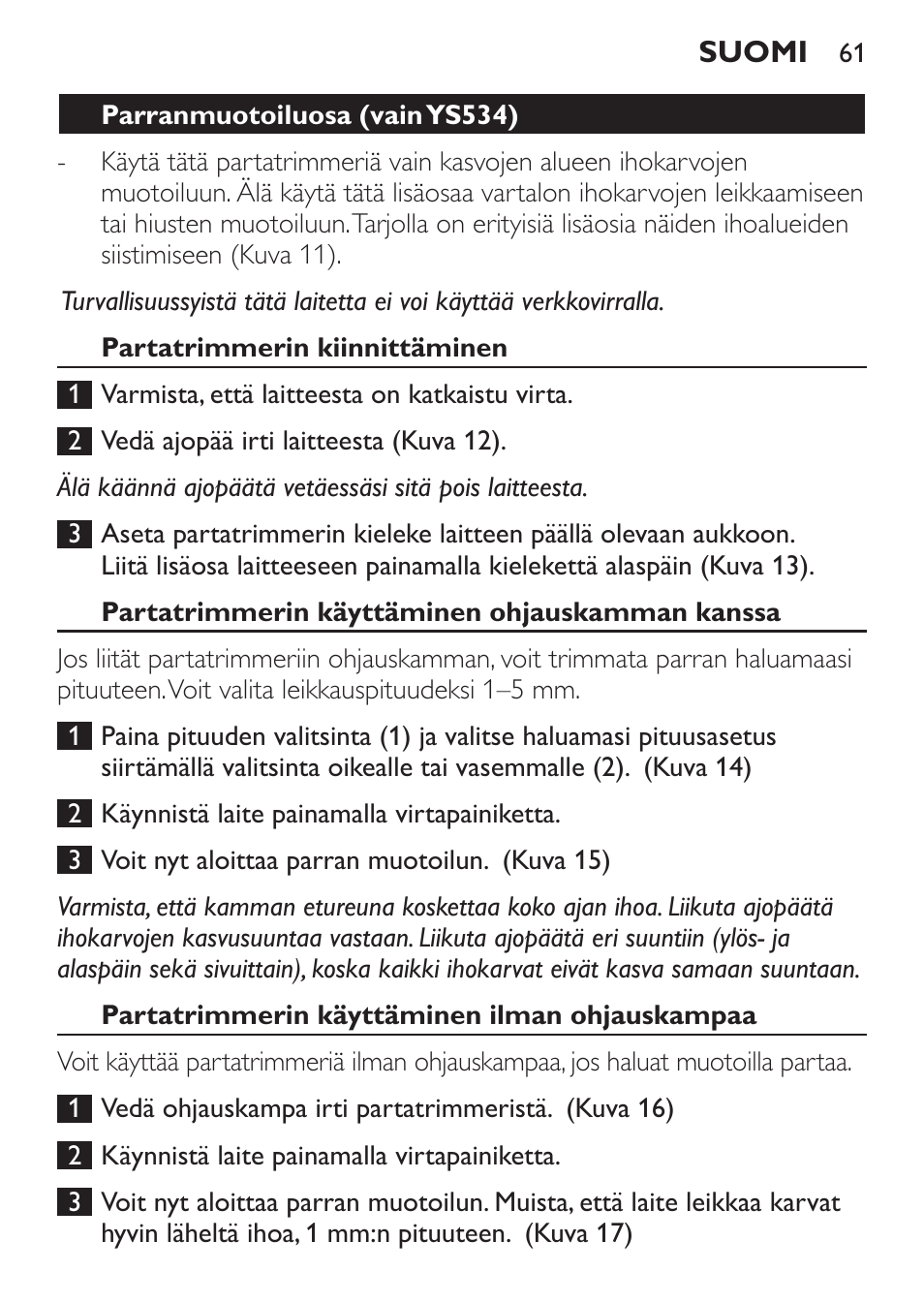 Philips Click&Style afeitado y arreglo personal User Manual | Page 61 / 228