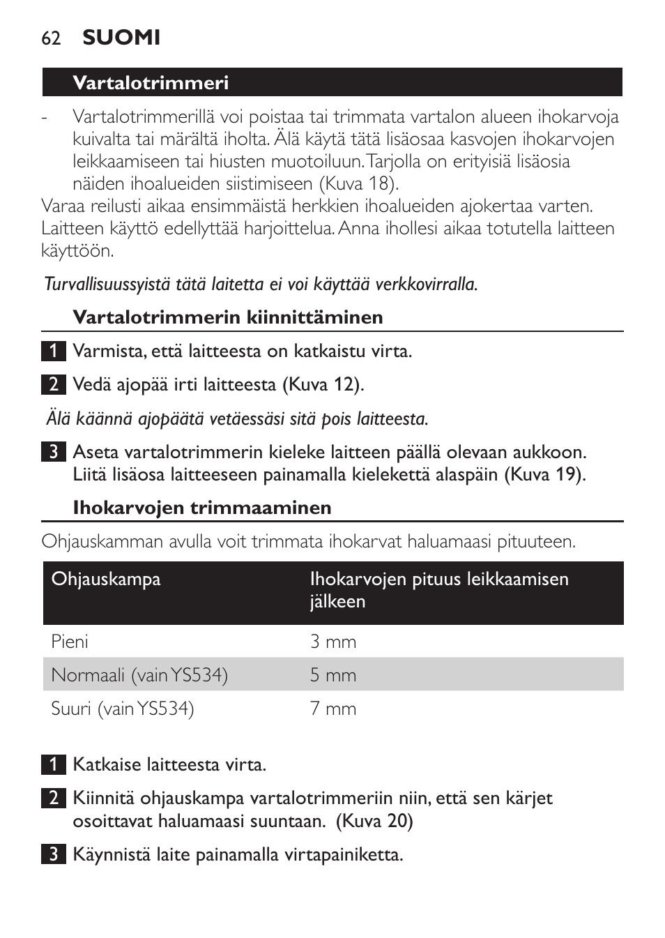 Philips Click&Style afeitado y arreglo personal User Manual | Page 62 / 228