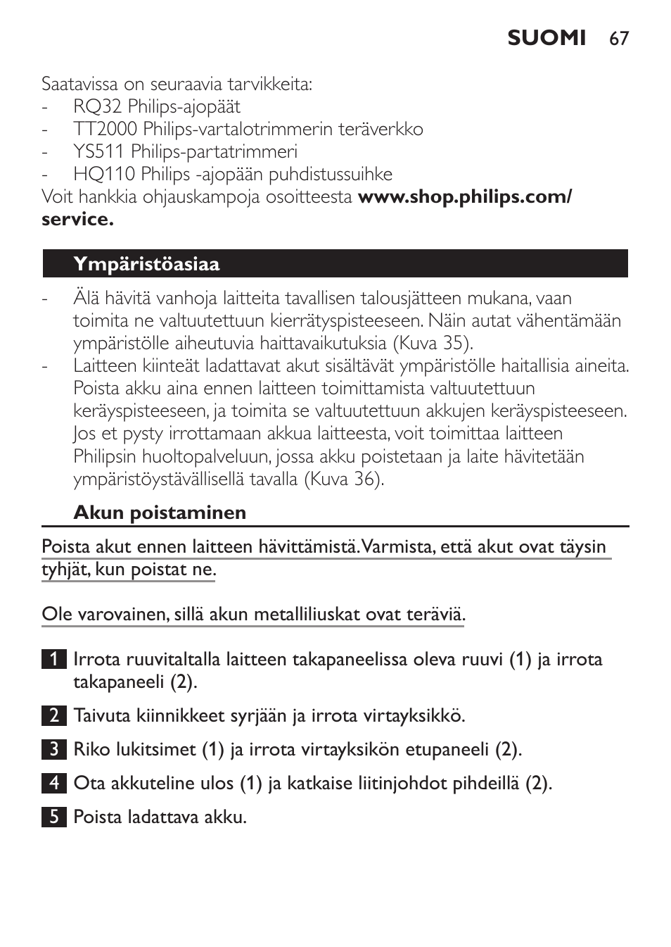 Philips Click&Style afeitado y arreglo personal User Manual | Page 67 / 228