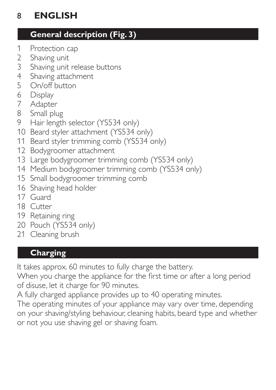 Philips Click&Style afeitado y arreglo personal User Manual | Page 8 / 228