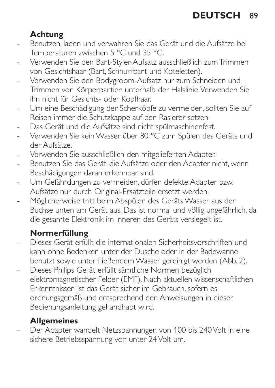 Philips Click&Style afeitado y arreglo personal User Manual | Page 89 / 228