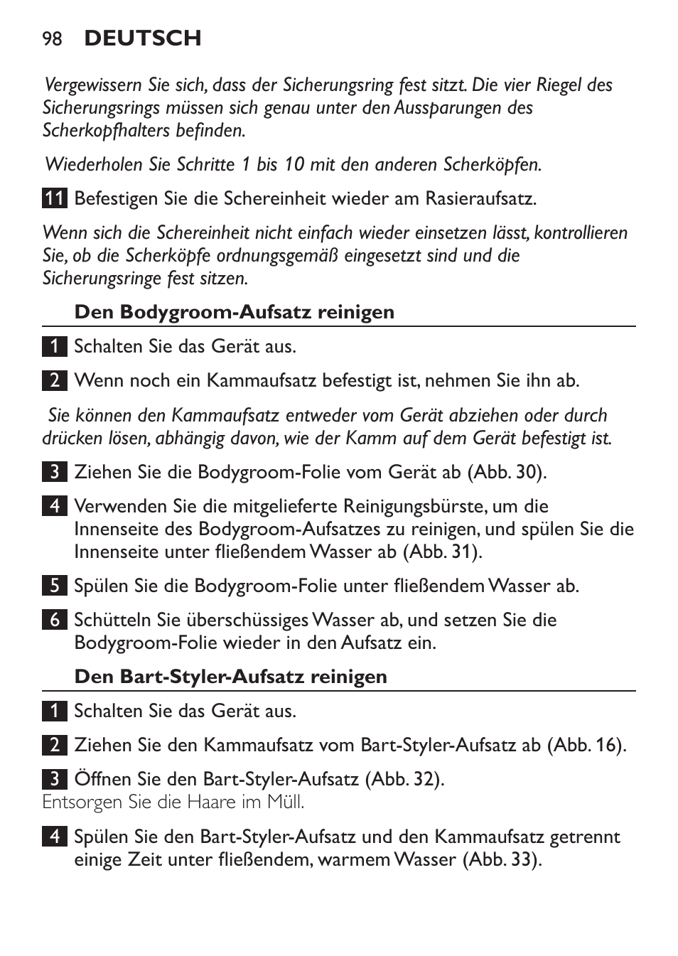 Philips Click&Style afeitado y arreglo personal User Manual | Page 98 / 228
