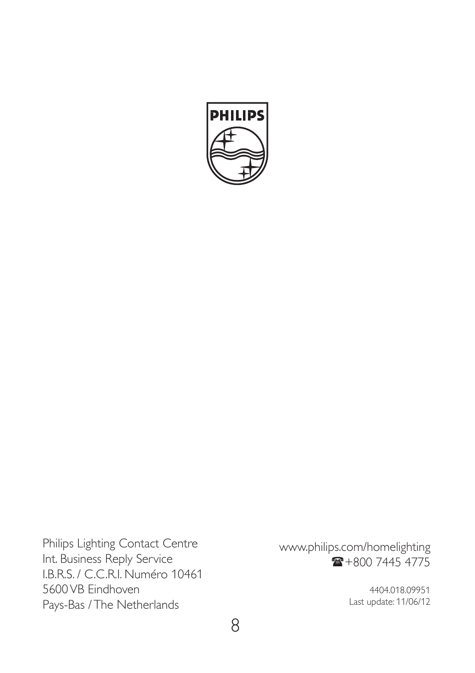 Philips Ledino Aplique User Manual | Page 8 / 8