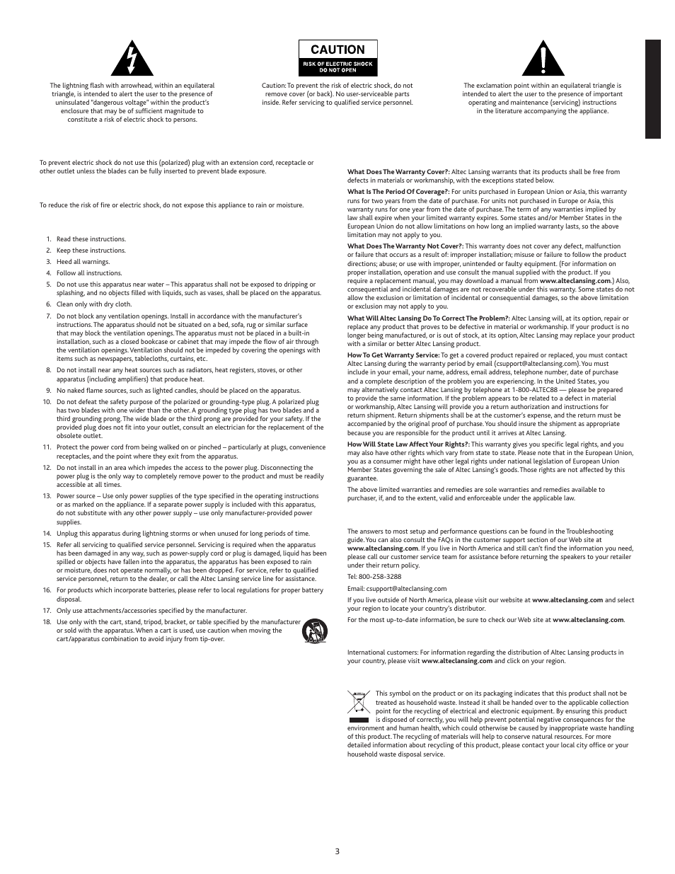 English | Altec Lansing inMotion IM414 User Manual | Page 3 / 12