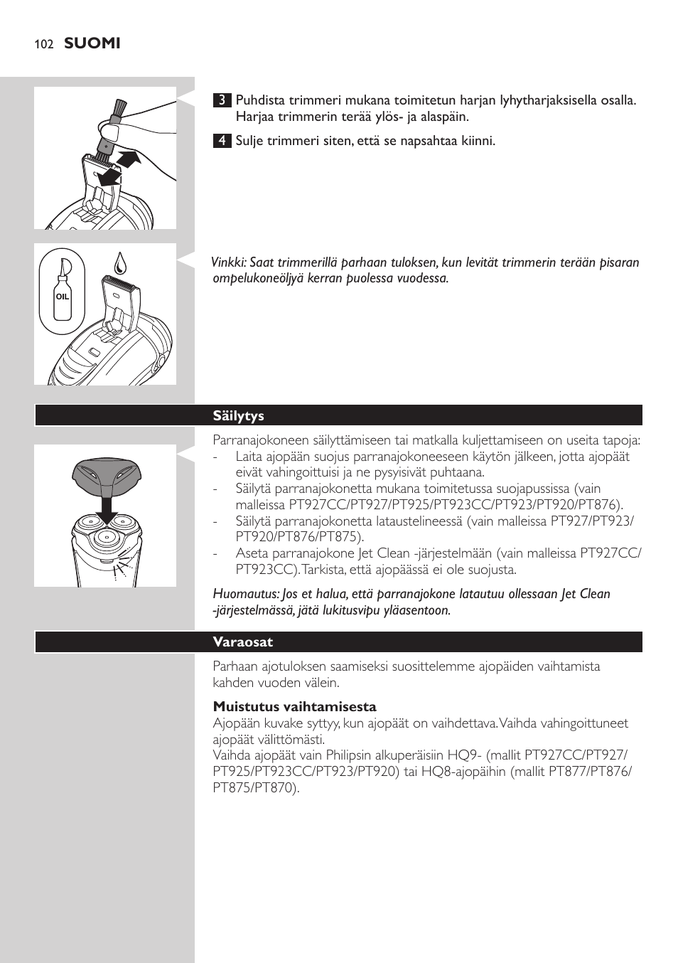 Philips SHAVER Series 5000 afeitadora eléctrica en seco User Manual | Page 102 / 230