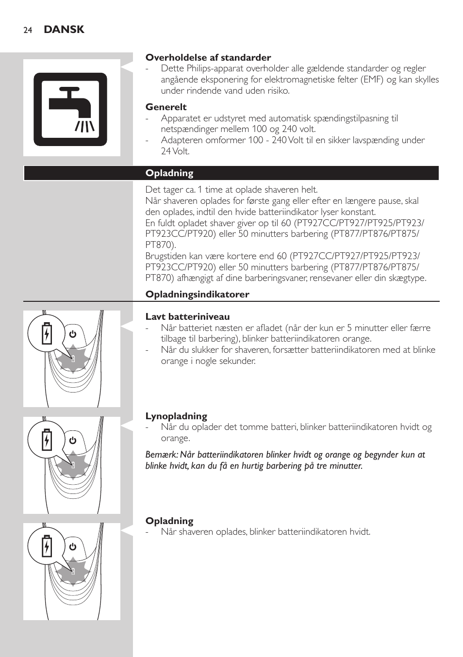 Philips SHAVER Series 5000 afeitadora eléctrica en seco User Manual | Page 24 / 230