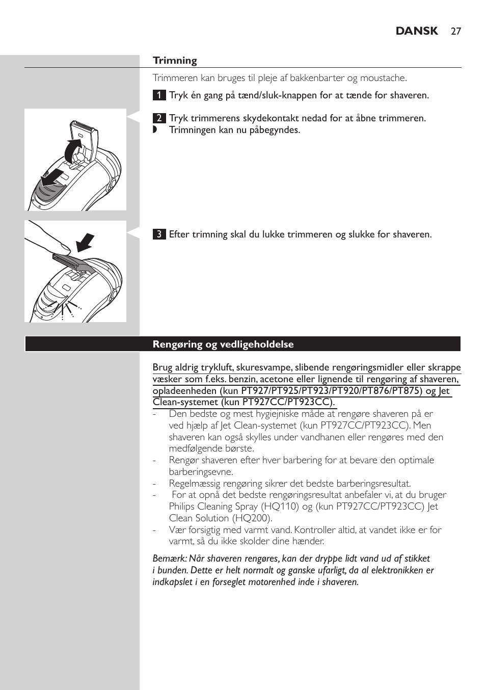 Philips SHAVER Series 5000 afeitadora eléctrica en seco User Manual | Page 27 / 230