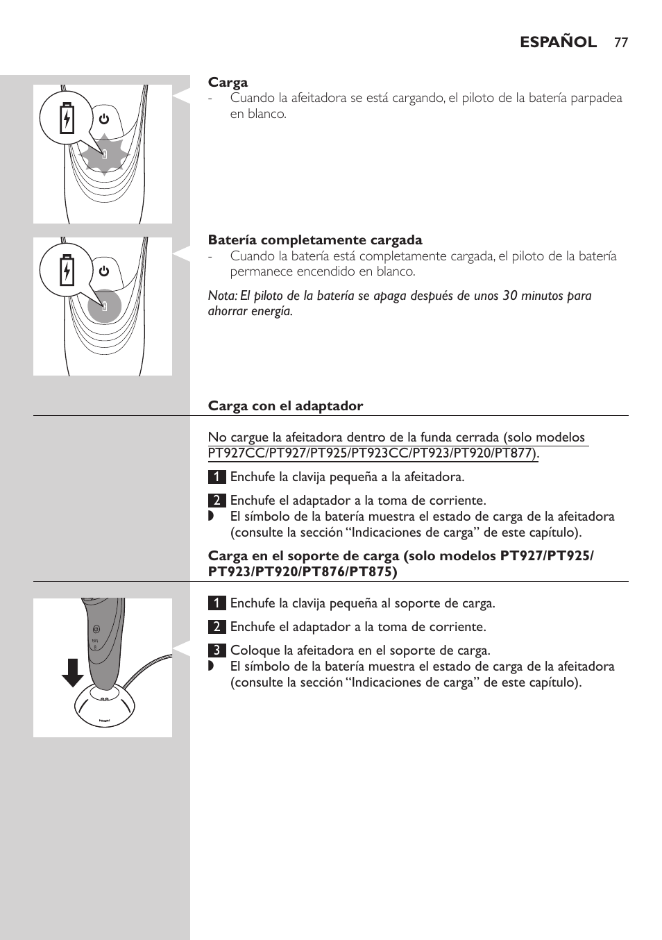 Philips SHAVER Series 5000 afeitadora eléctrica en seco User Manual | Page 77 / 230