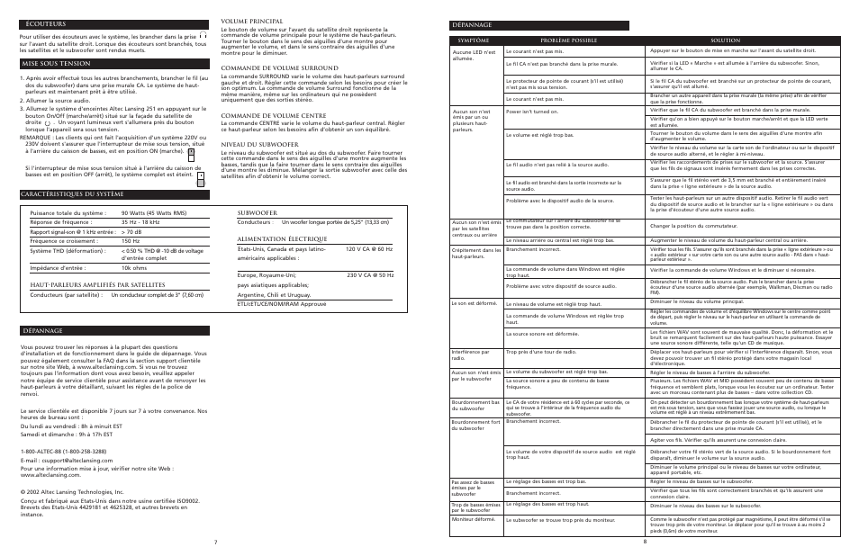 Altec Lansing 251 User Manual | Page 5 / 10