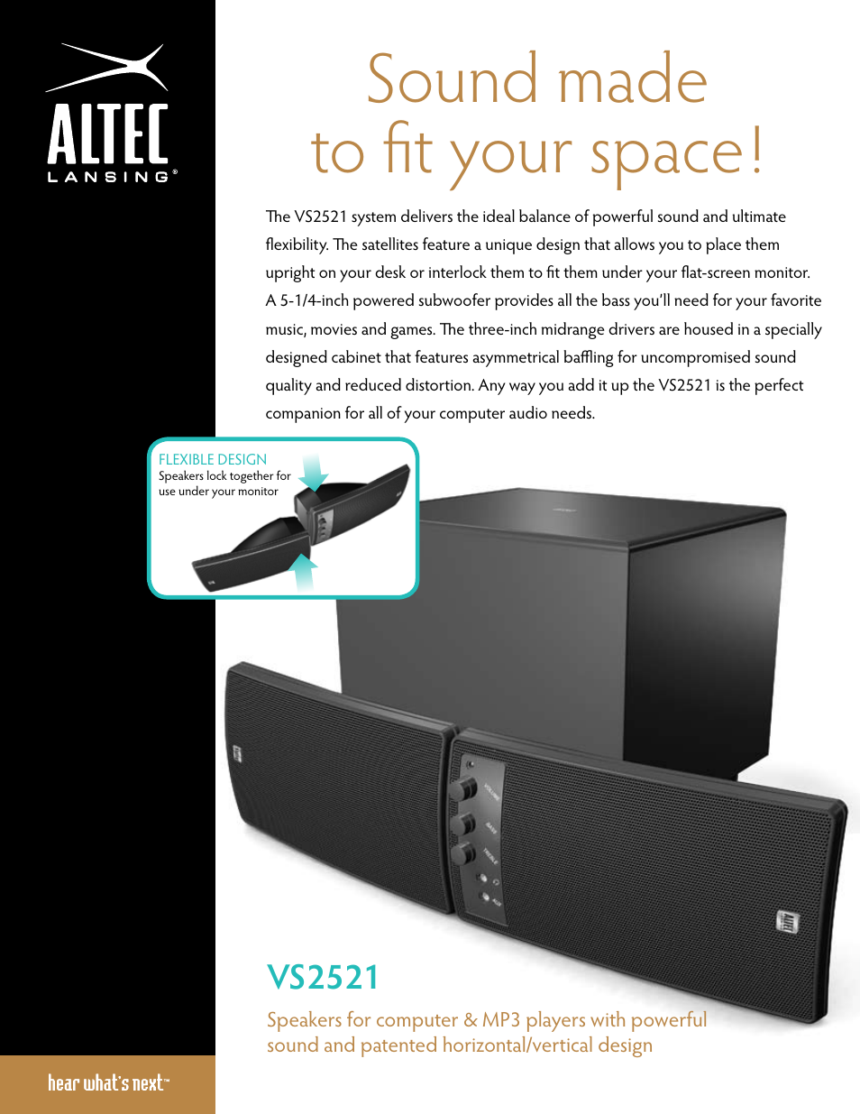 Altec Lansing VS2521 User Manual | 2 pages