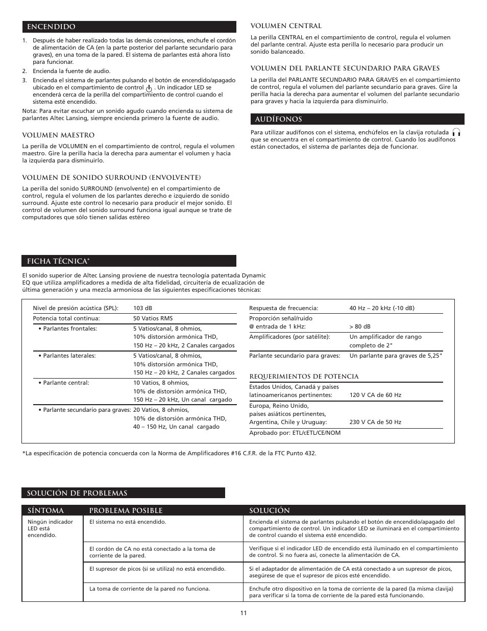 Altec Lansing VS3151 User Manual | Page 13 / 20
