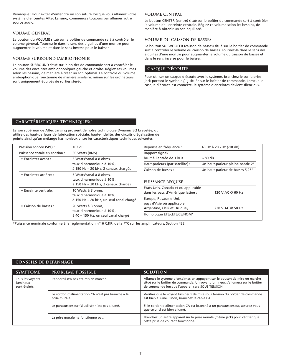 Altec Lansing VS3151 User Manual | Page 9 / 20