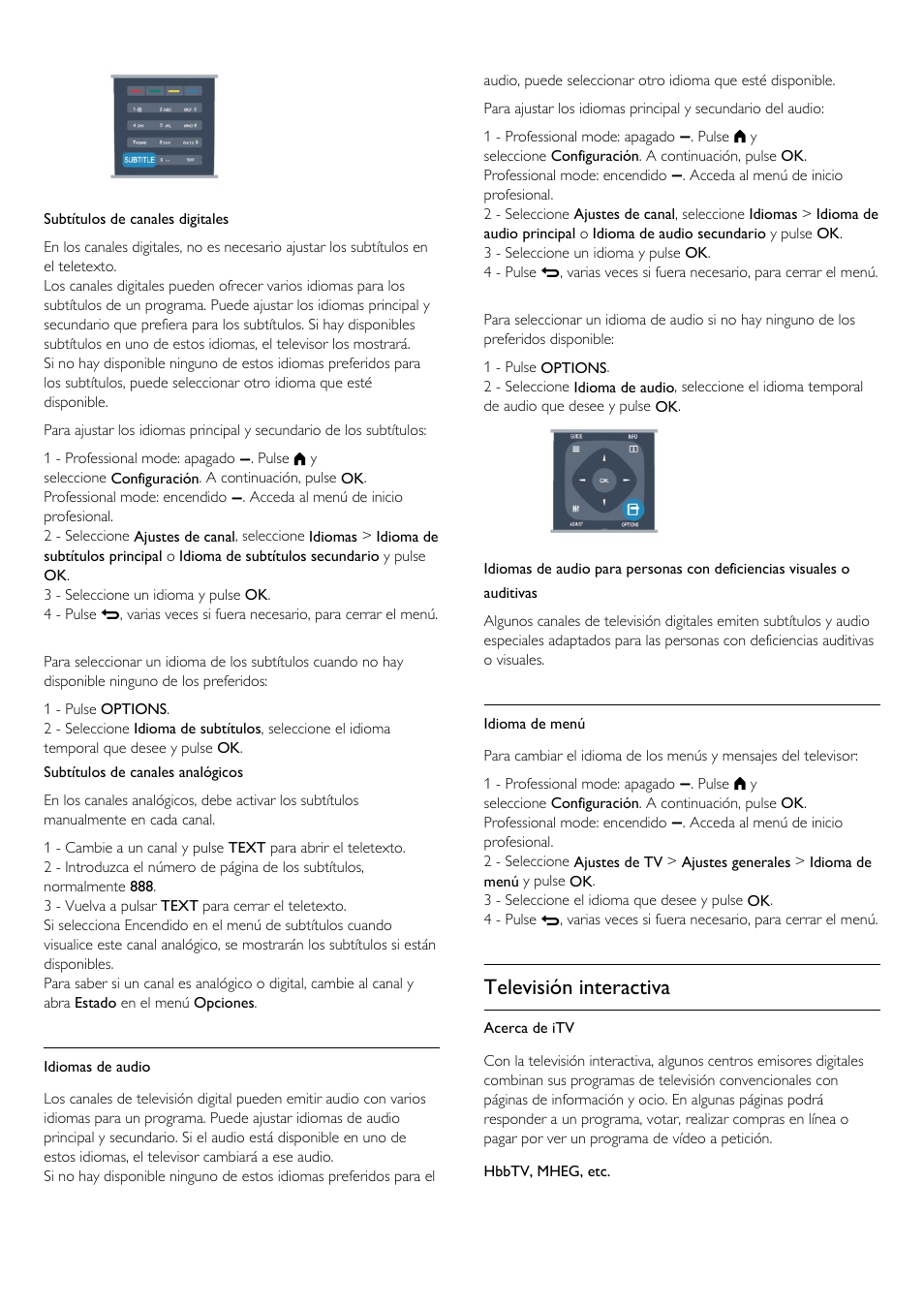 Televisión interactiva | Philips Televisor LED Profesional User Manual | Page 28 / 89