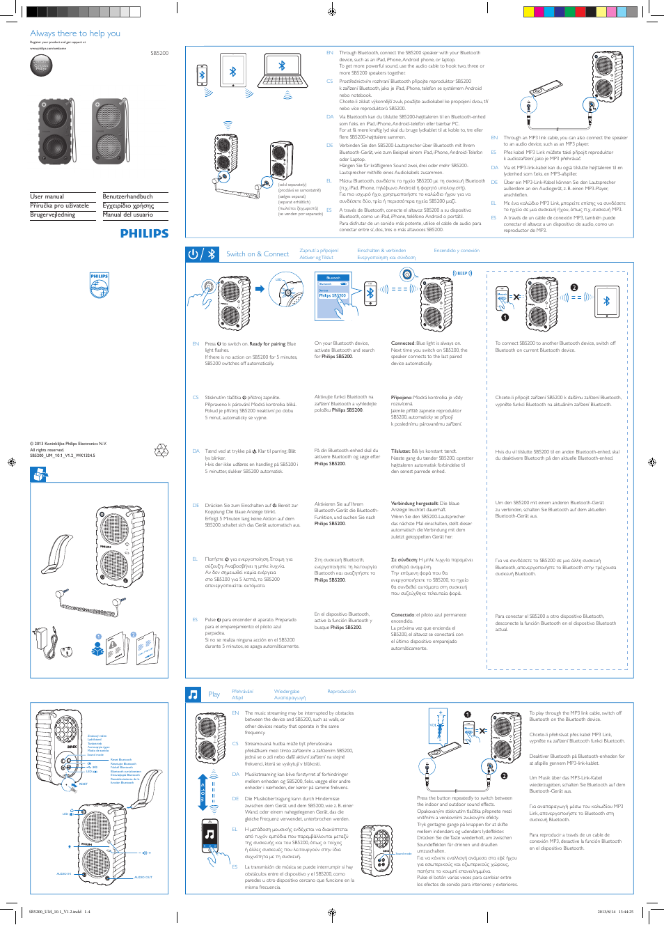 Philips altavoz portátil inalámbrico User Manual | 2 pages