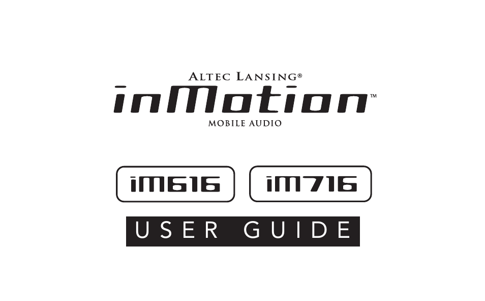 Altec Lansing IM616 User Manual | 28 pages
