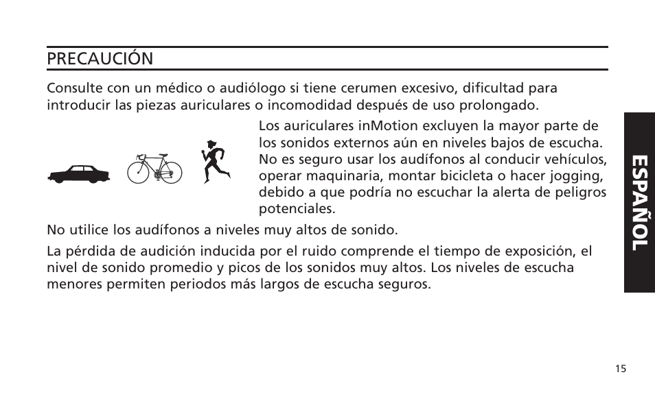 Esp añol | Altec Lansing IM616 User Manual | Page 15 / 28