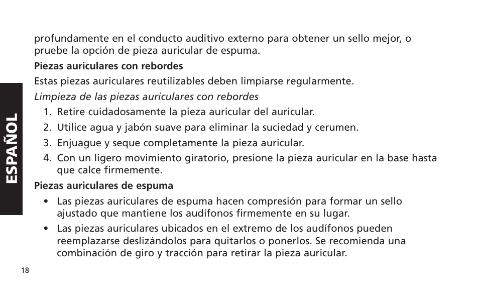 Esp añol | Altec Lansing IM616 User Manual | Page 18 / 28