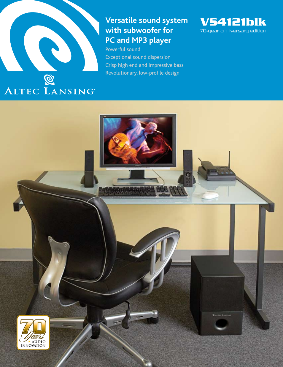 Altec Lansing VS4121BLK User Manual | 2 pages