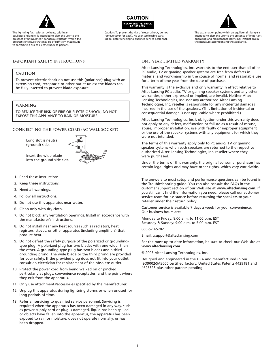 Altec Lansing FX6021 User Manual | Page 3 / 20