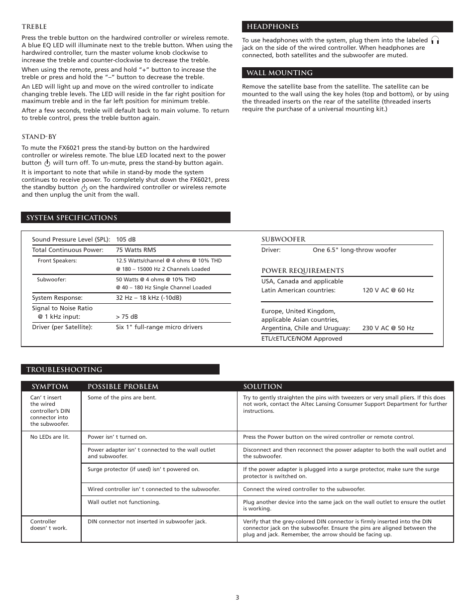 Altec Lansing FX6021 User Manual | Page 5 / 20