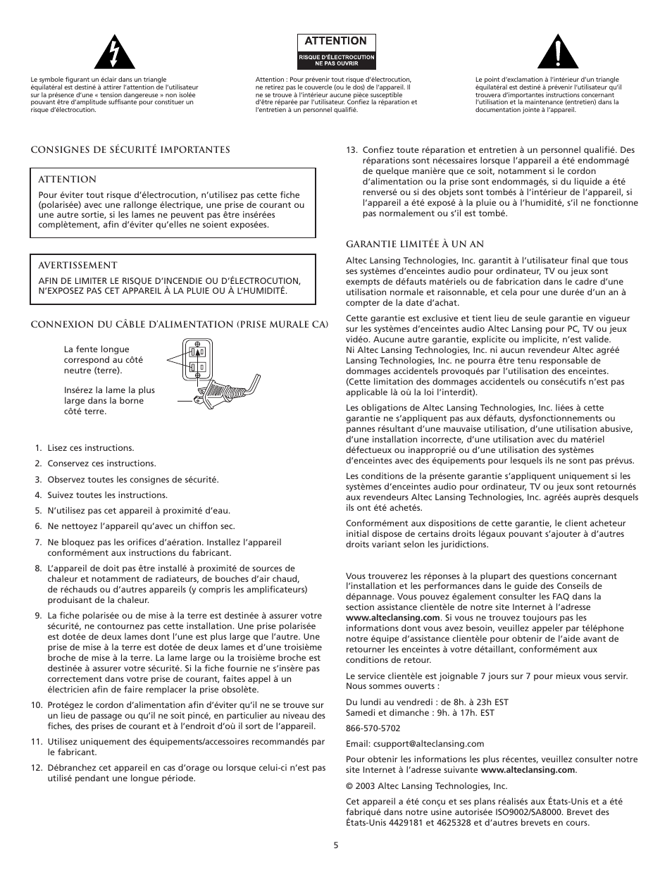 Altec Lansing FX6021 User Manual | Page 7 / 20