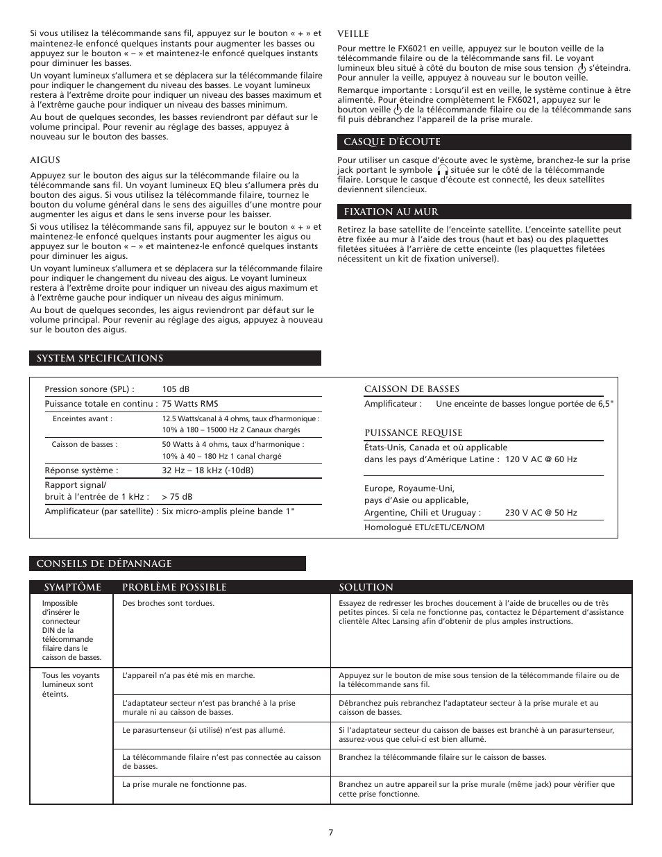 Altec Lansing FX6021 User Manual | Page 9 / 20