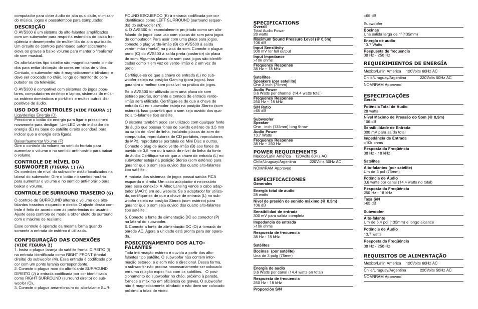 Altec Lansing Altec AVS500 User Manual | Page 3 / 4