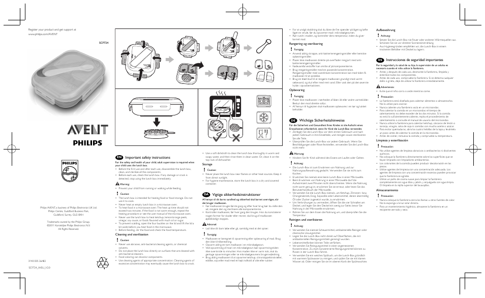 Philips Conjunto de alimentación de viaje AVENT para 6m+ User Manual | 2 pages