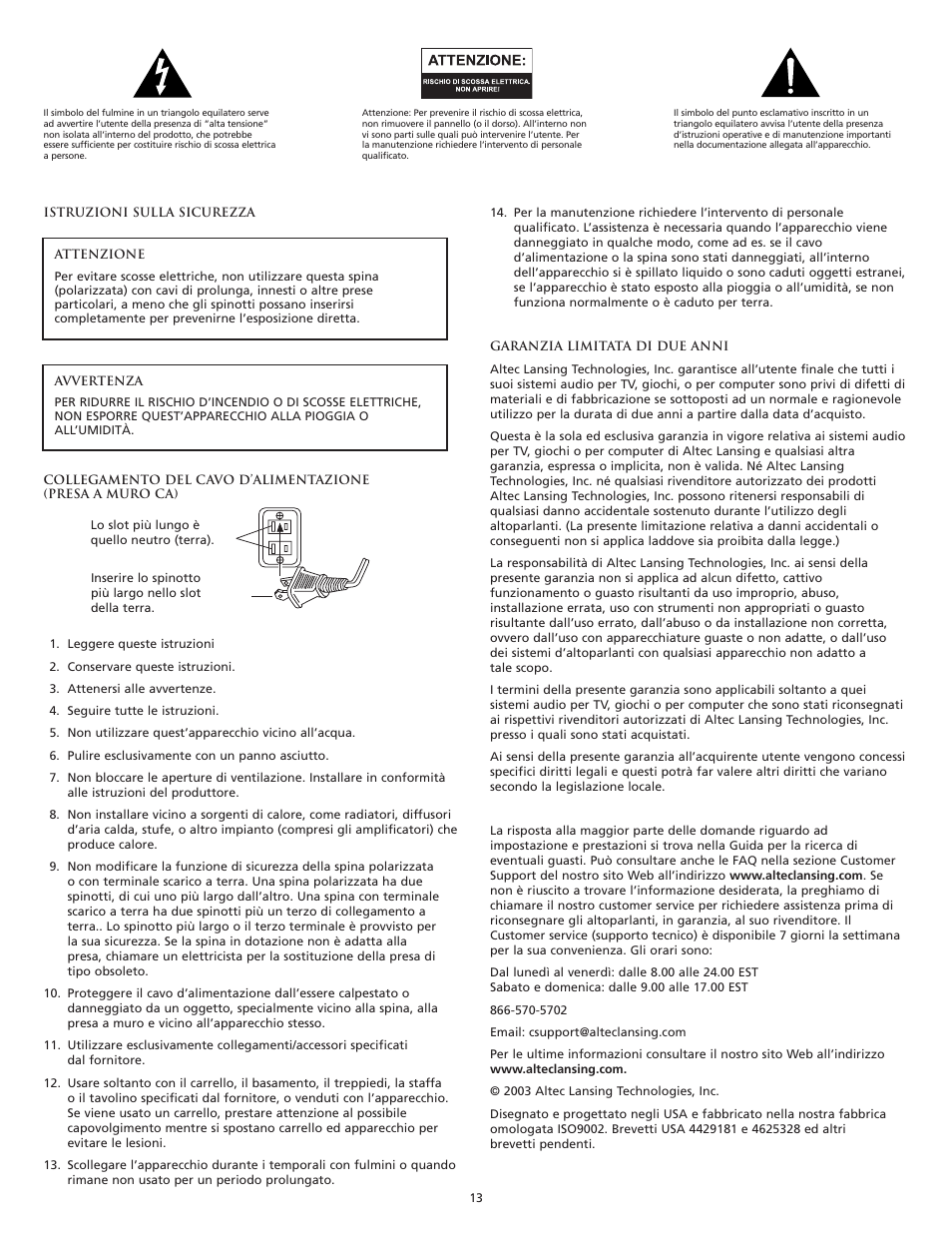 Altec Lansing VS4121 User Manual | Page 15 / 46