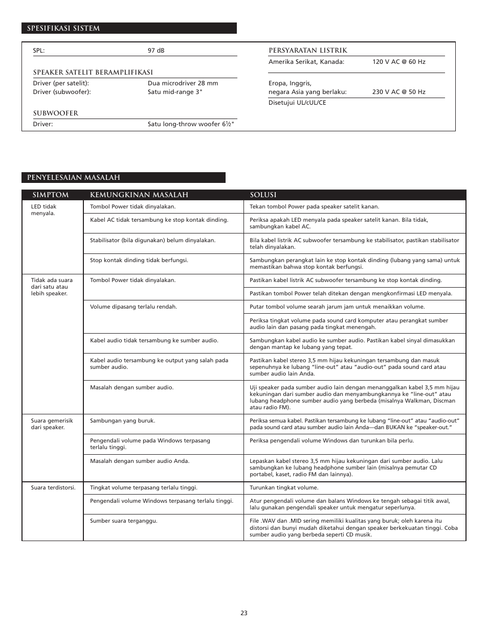Altec Lansing VS4121 User Manual | Page 25 / 46