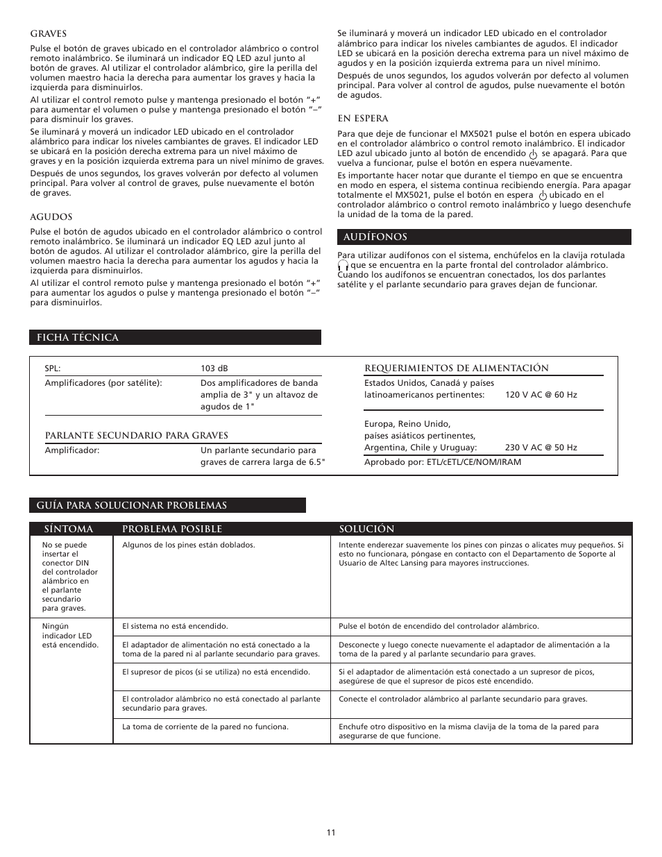 Altec Lansing THX MX5021 User Manual | Page 13 / 20