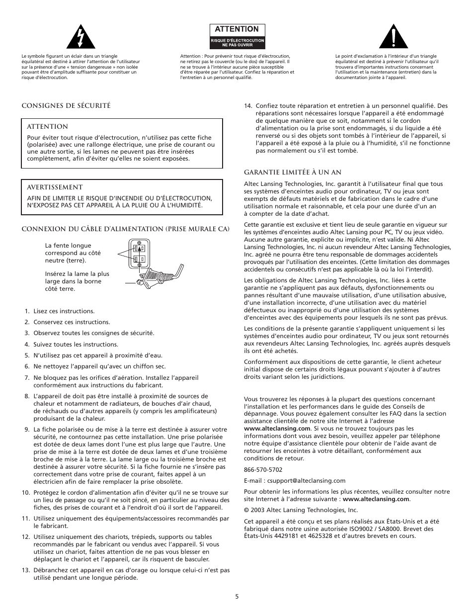 Altec Lansing THX MX5021 User Manual | Page 7 / 20