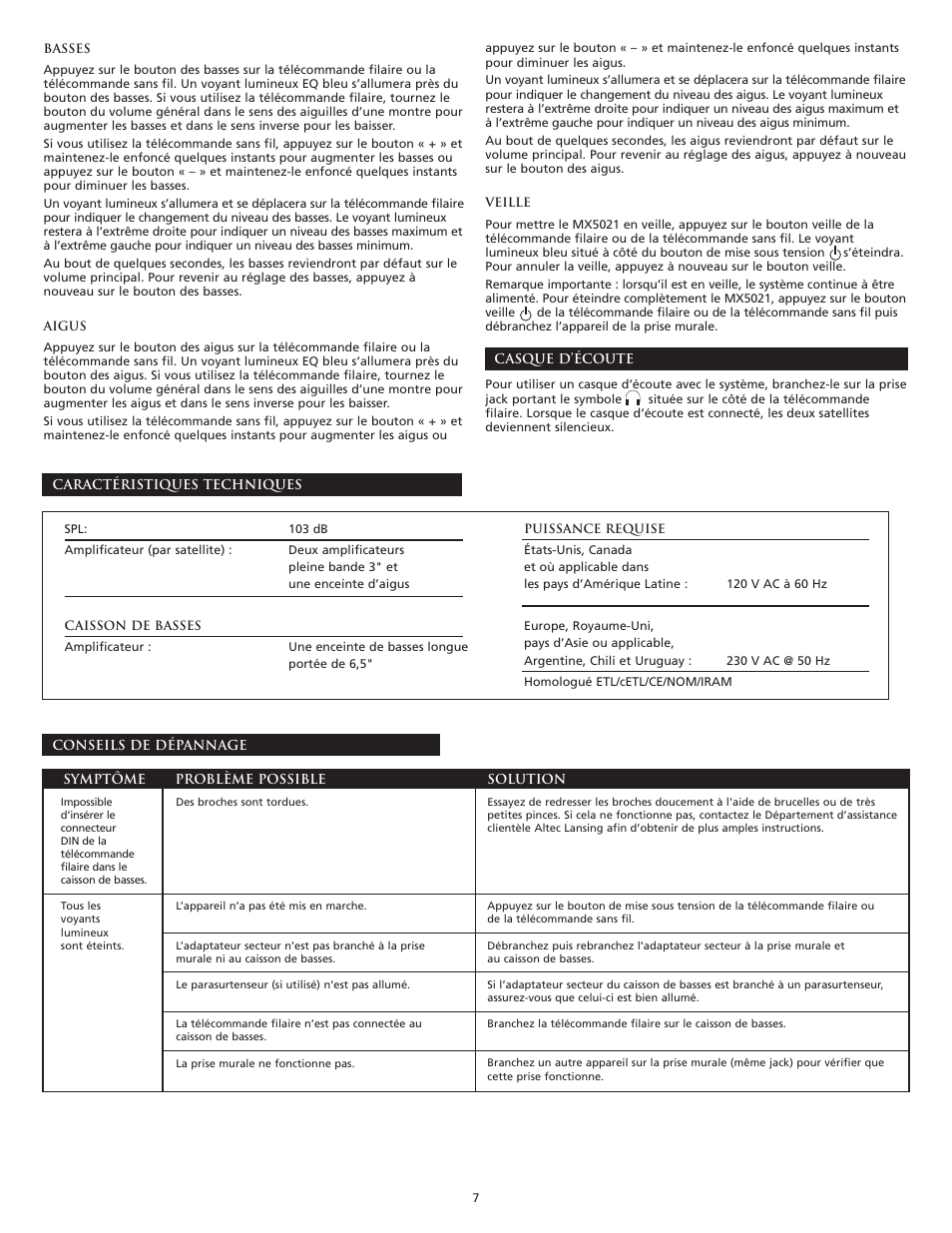 Altec Lansing THX MX5021 User Manual | Page 9 / 20