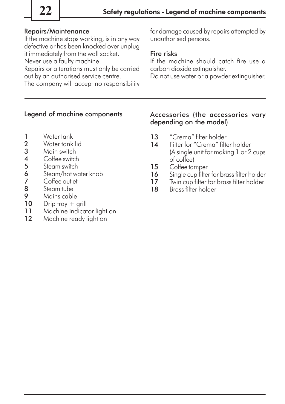Philips Saeco Via Veneto Cafetera expreso manual User Manual | Page 22 / 92