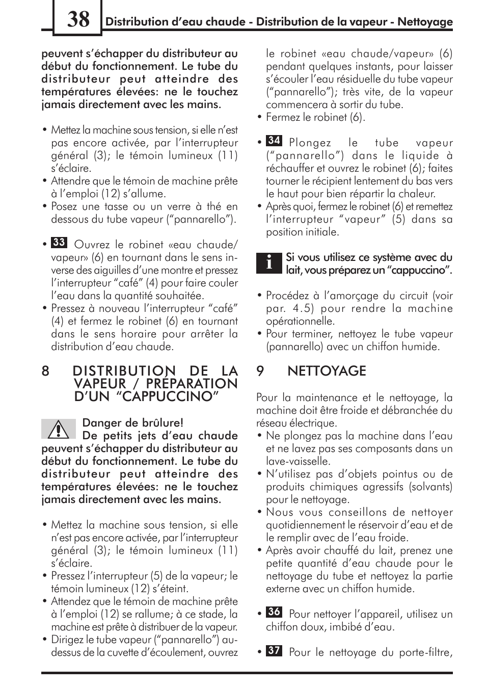 9nettoyage | Philips Saeco Via Veneto Cafetera expreso manual User Manual | Page 38 / 92
