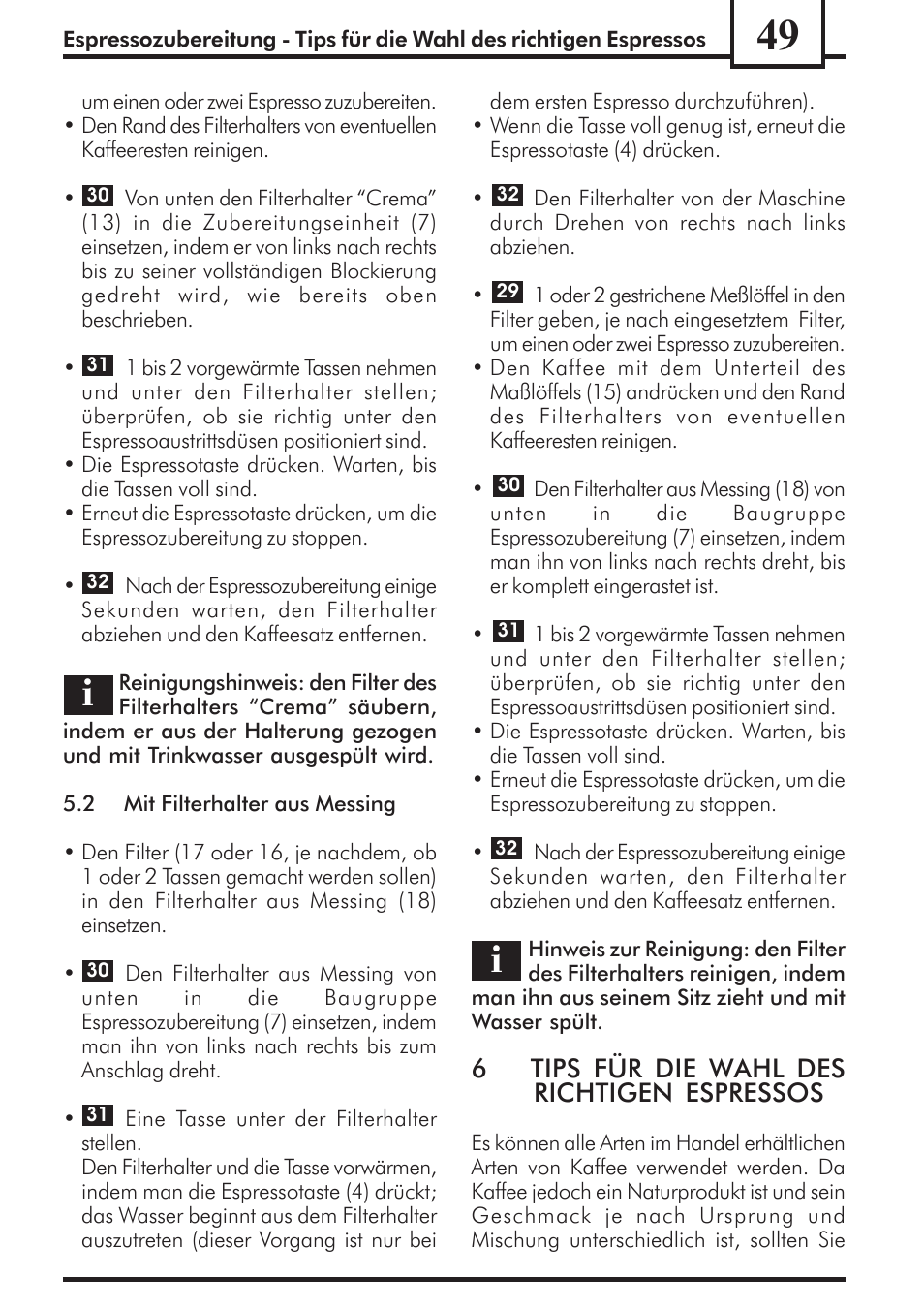 6tips für die wahl des richtigen espressos | Philips Saeco Via Veneto Cafetera expreso manual User Manual | Page 49 / 92
